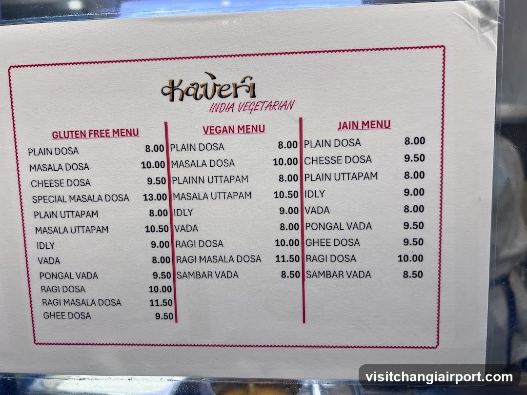 Kaveri India Vegetarian Menu