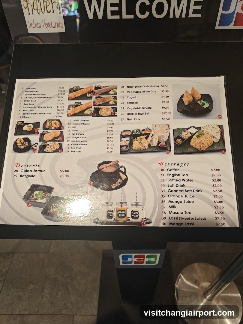 Indian Vegetarian Menu Board
