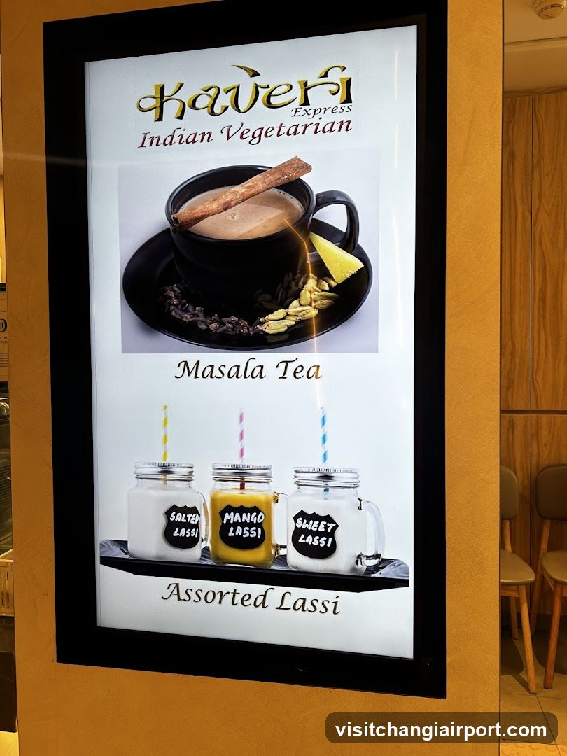 Kaveri Express Indian Vegetarian Menu Display
