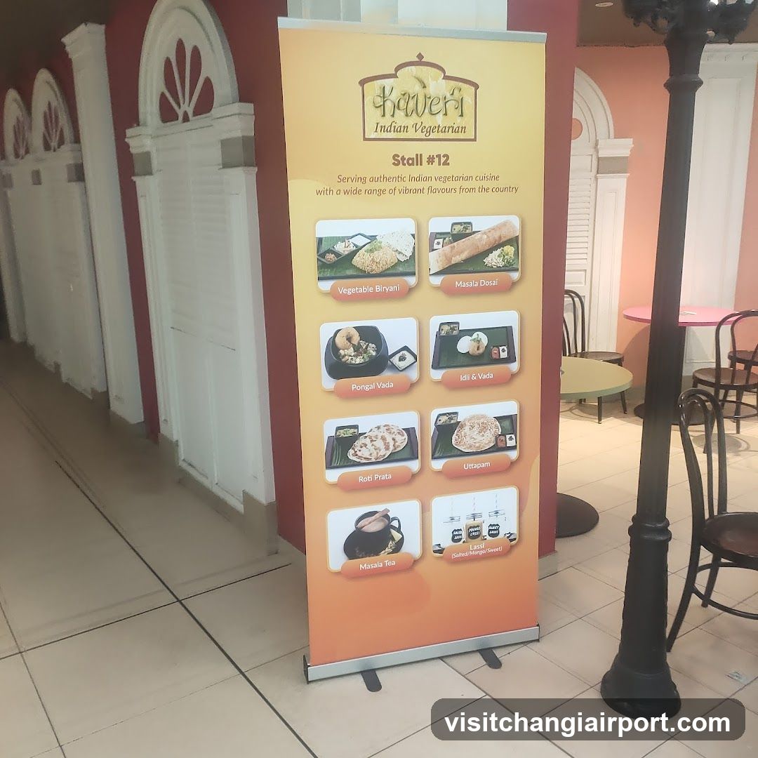 Kaveri Indian Vegetarian Stall #12 Menu Board