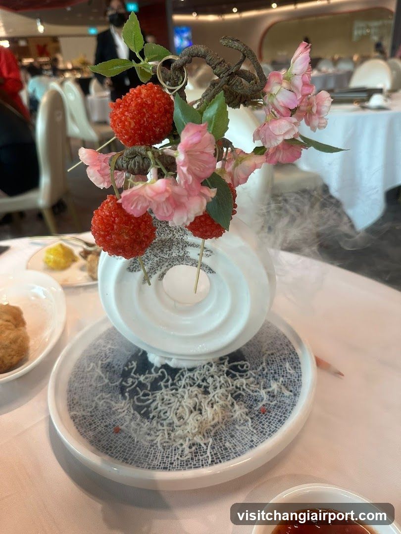 Dining Table with Decorative Centerpiece