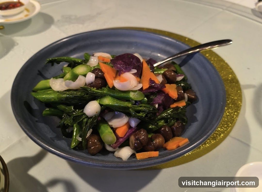 Stir-fried vegetables with mushrooms and carrots
