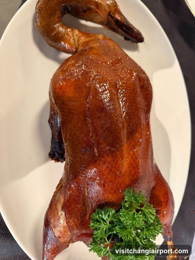 Roasted Duck with Shrimp Garnish