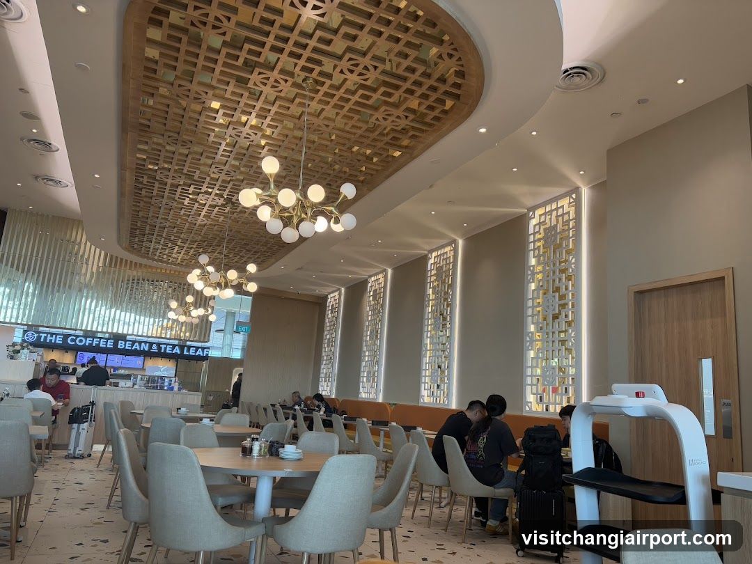 Coffee Shop Interior with Decorative Ceiling