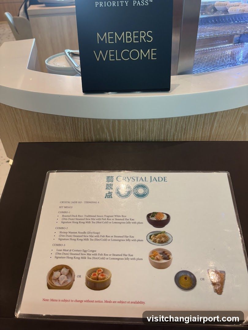 Crystal Jade Menu and Welcome Sign