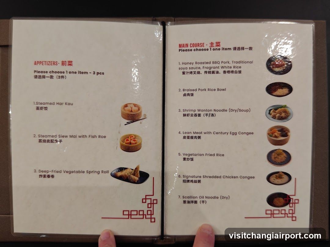 Dining Menu - Appetizers and Main Course