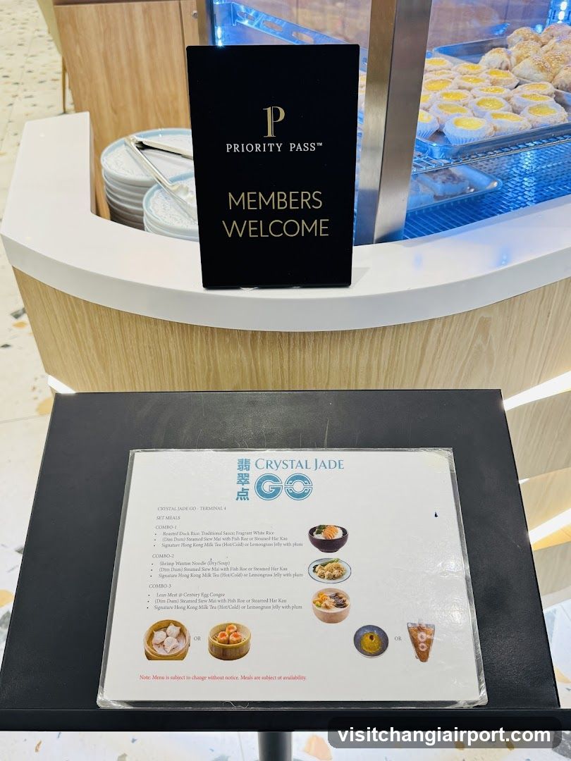 Priority Pass Welcome Sign and Menu Display