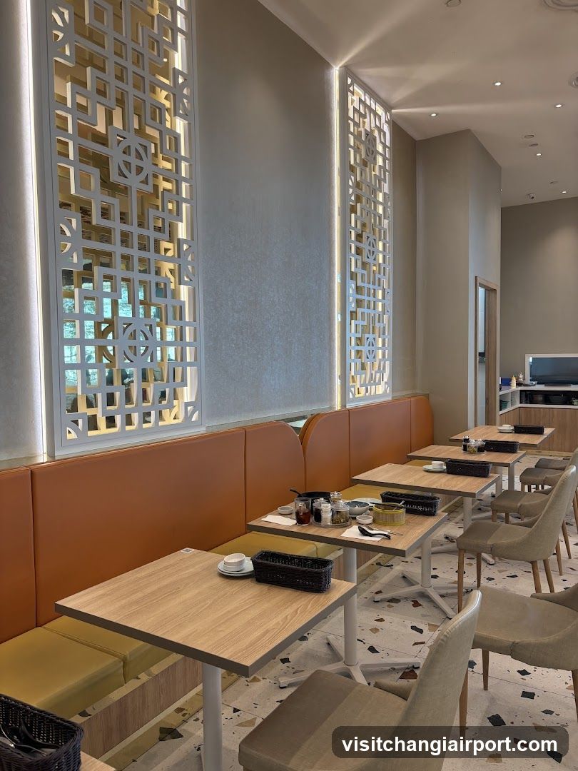 Restaurant Interior with Decorative Screens