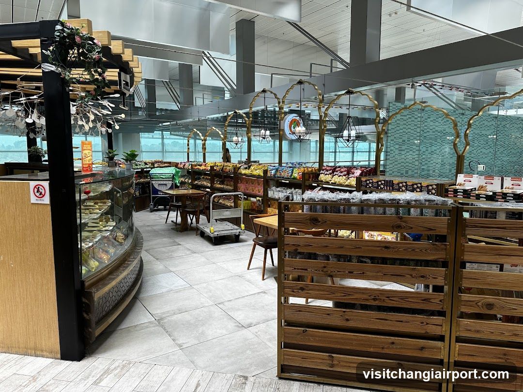 Interior of a modern grocery store or market hall
