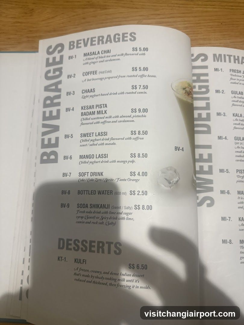Beverages and Desserts Menu Page