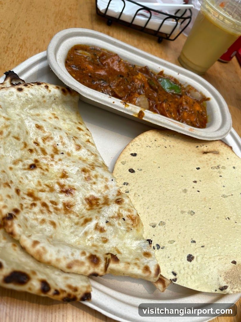 Indian Meal with Curry and Flatbreads