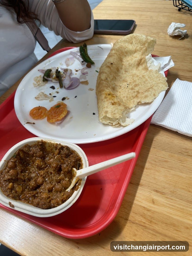 Indian Meal with Chana Masala and Roti