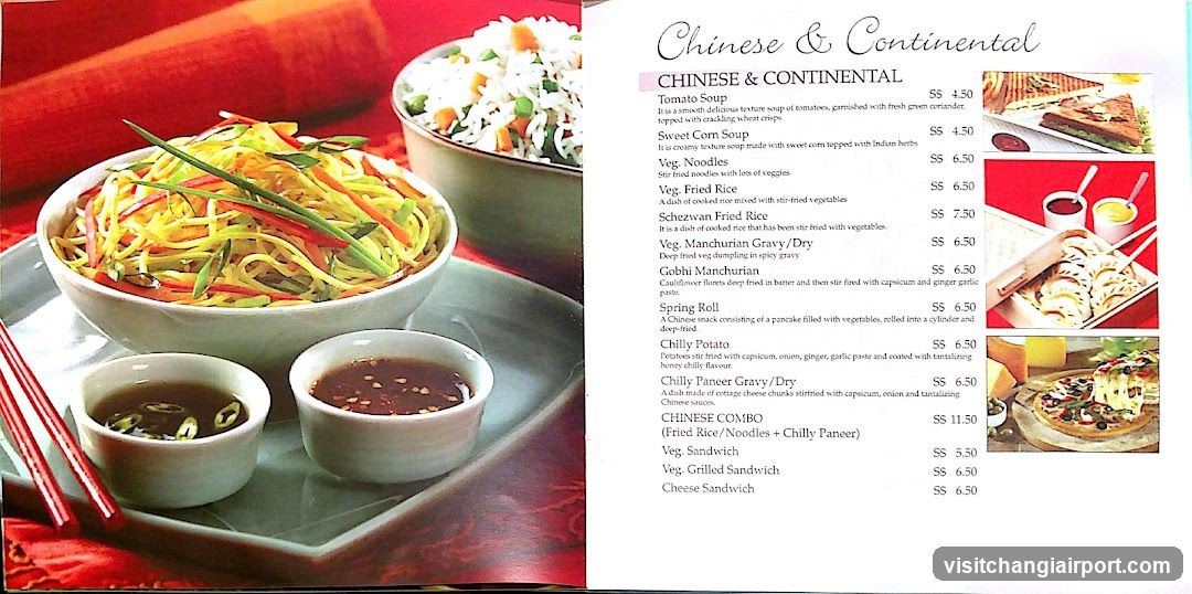 Chinese & Continental Menu Page