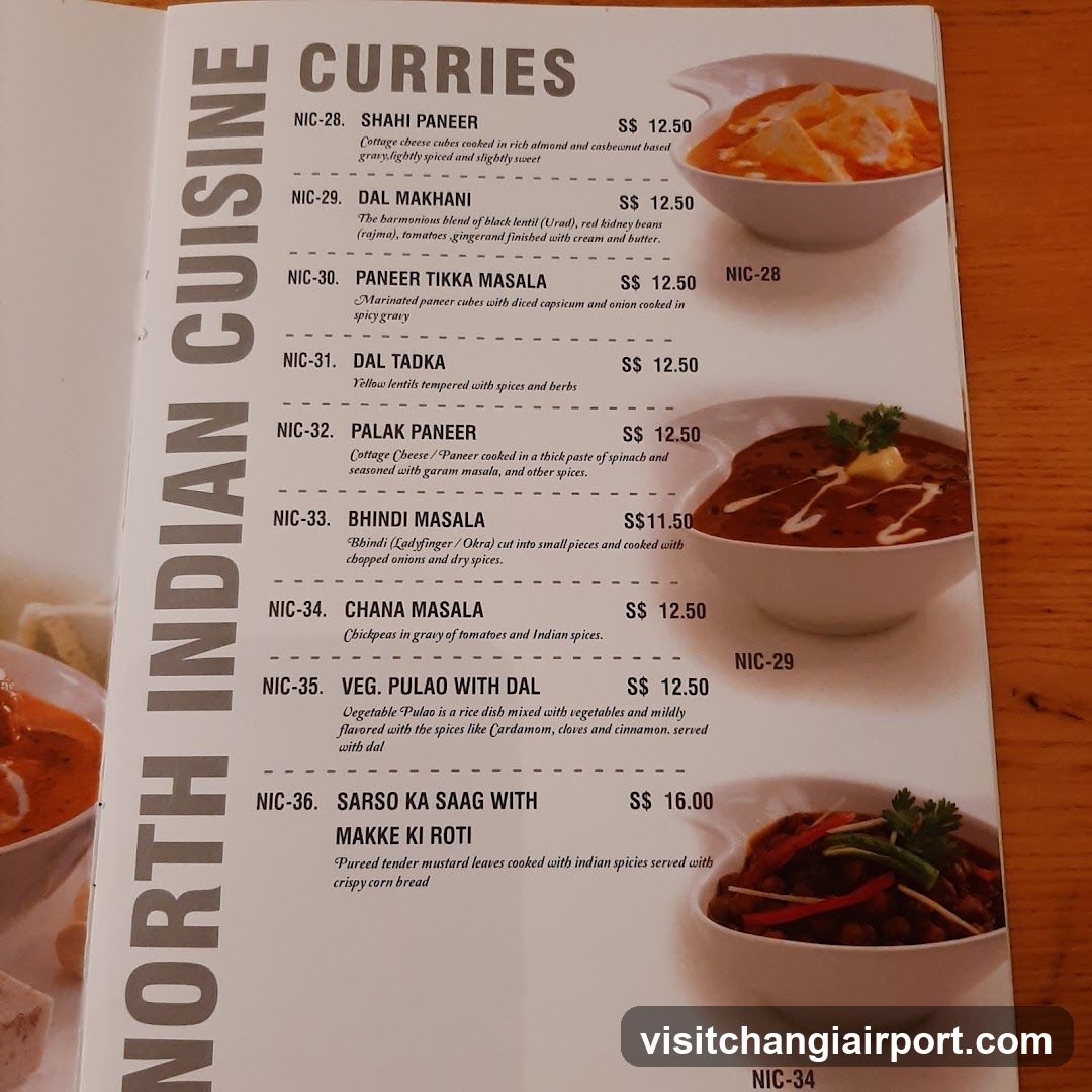 North Indian Cuisine Menu Page
