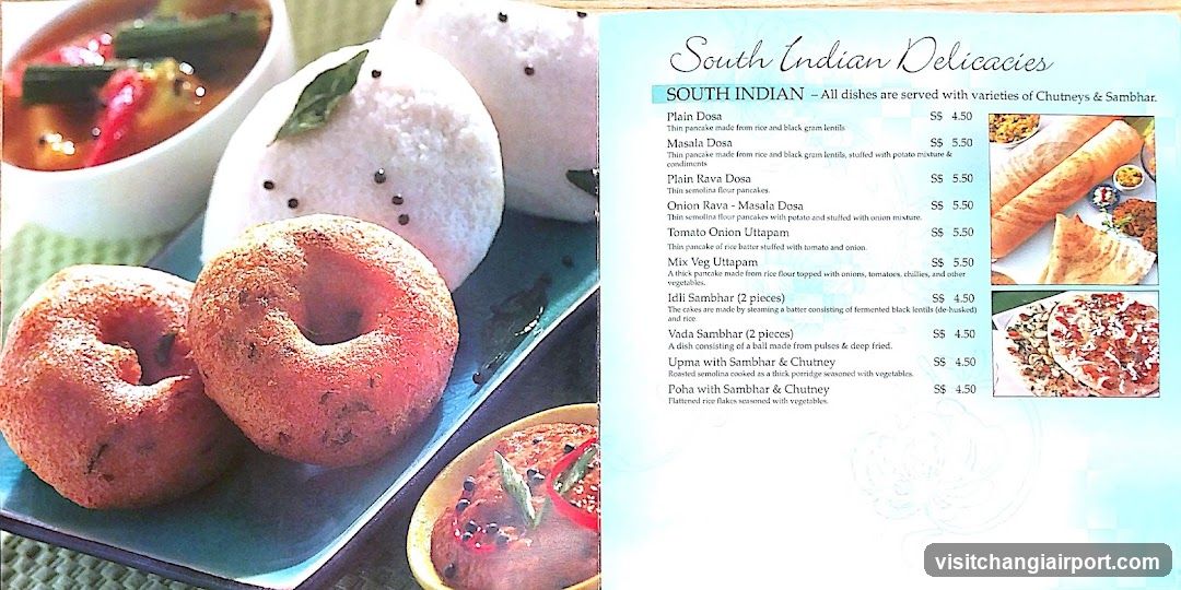 South Indian Delicacies Menu and Food Display