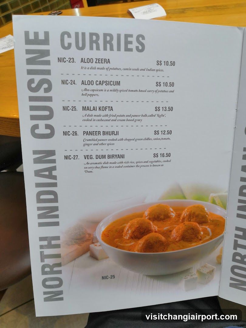 North Indian Cuisine Menu - Curries Section