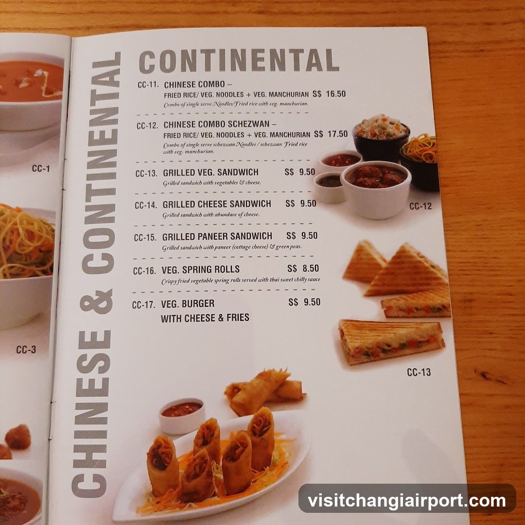 Chinese & Continental Menu Page