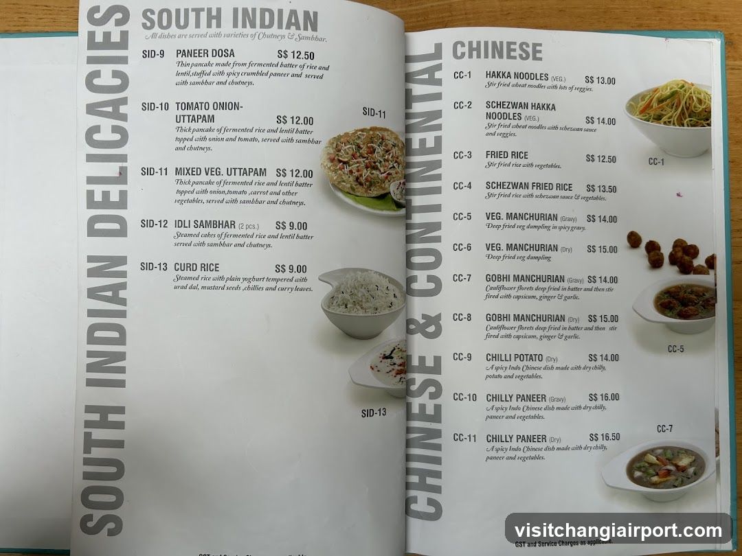 South Indian & Chinese Menu