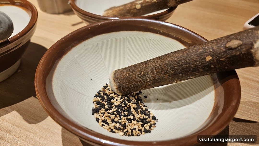 Mortar and pestle with seeds