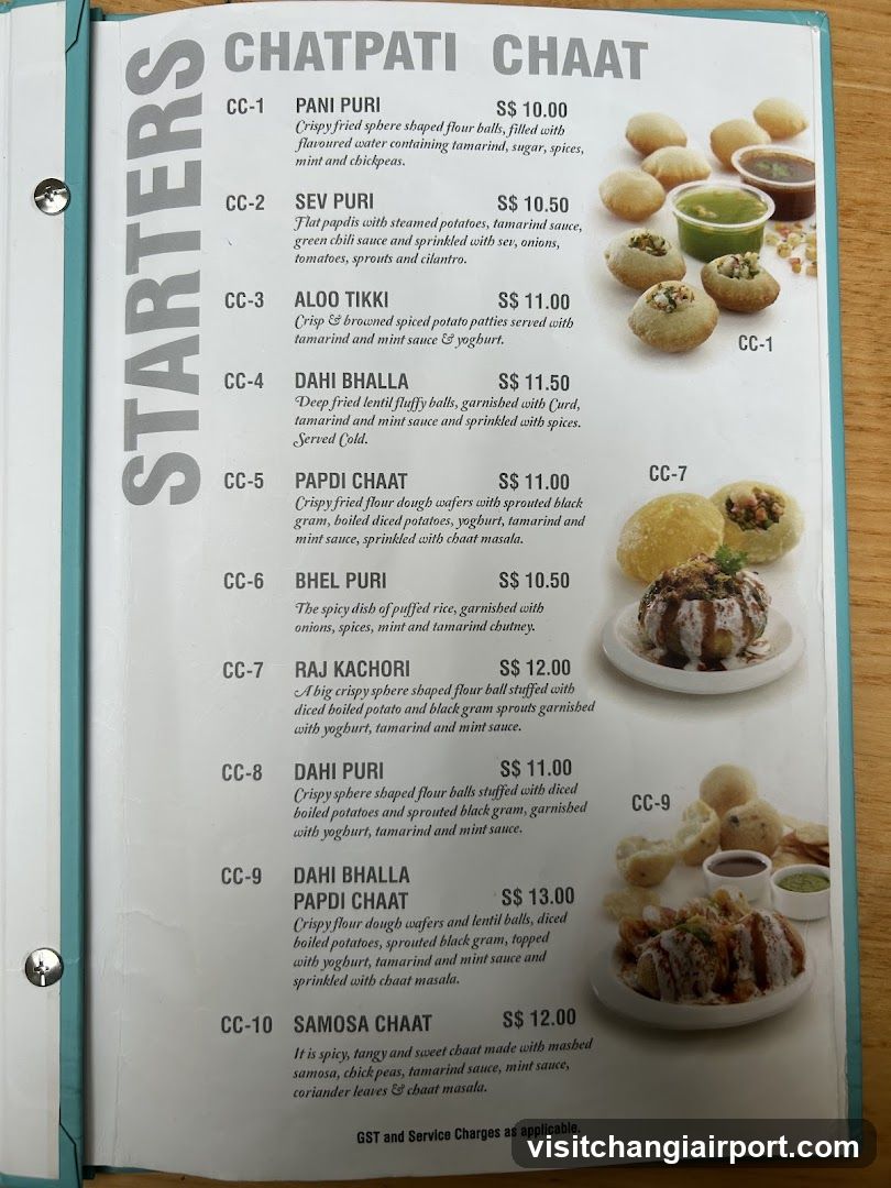 Chapati Chaat Menu