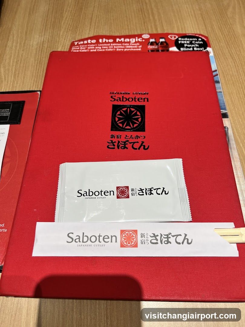 Saboten Menu and Condiment Packet