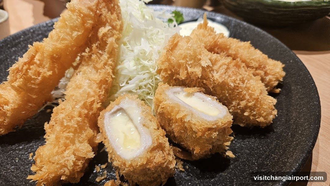 Fried Food with Cabbage Salad