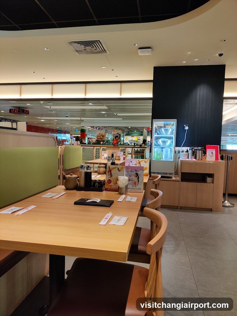 Restaurant Interior with Seating Area and Beverage Station