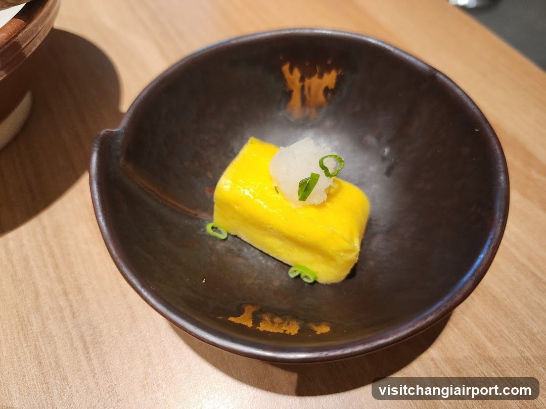 Yellow Cube Dish with Garnish