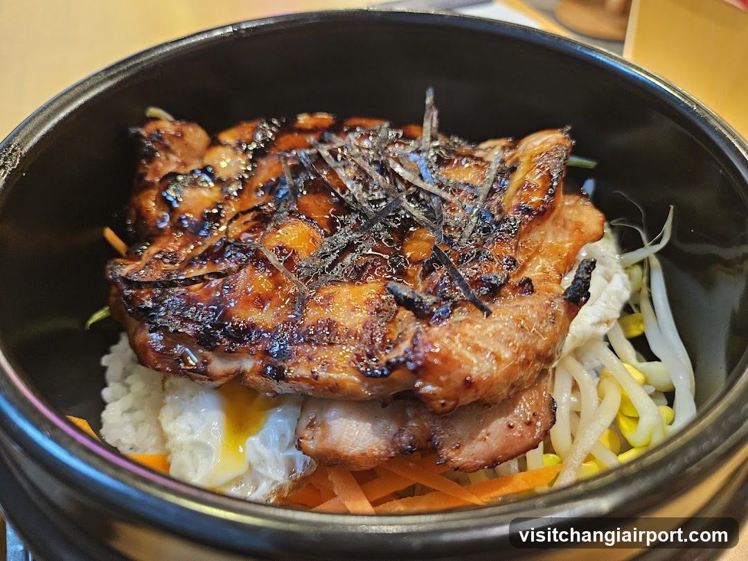 Grilled Pork Bowl with Vegetables and Egg