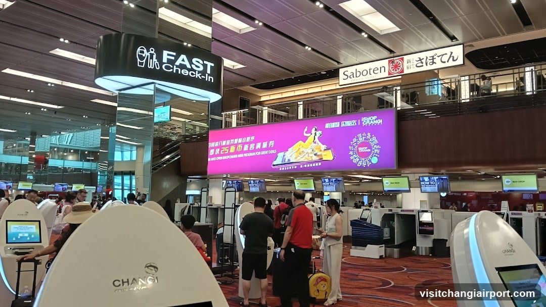 Airport Check-in Area with Saboten Signage