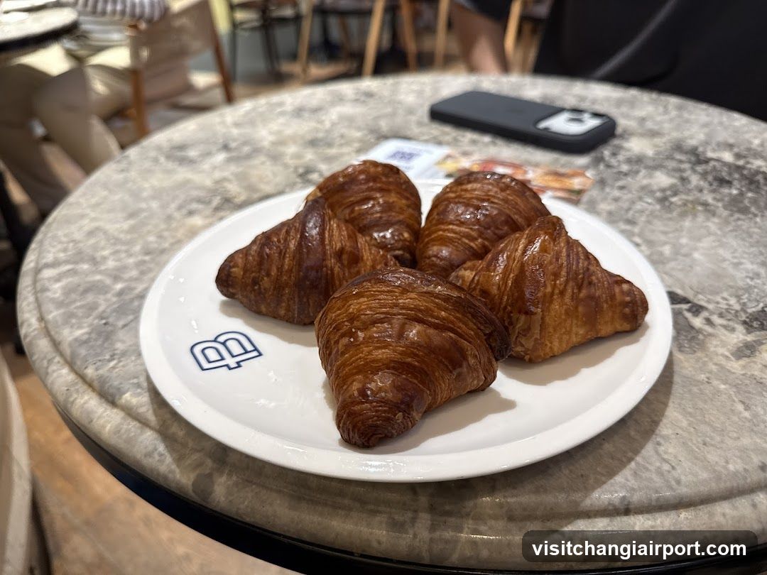 Croissants on a marble table