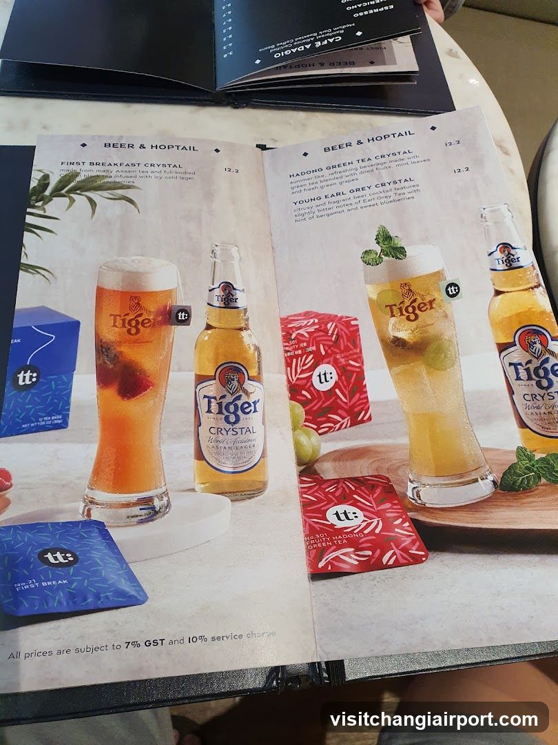 Tiger Beer & Hoptail Menu