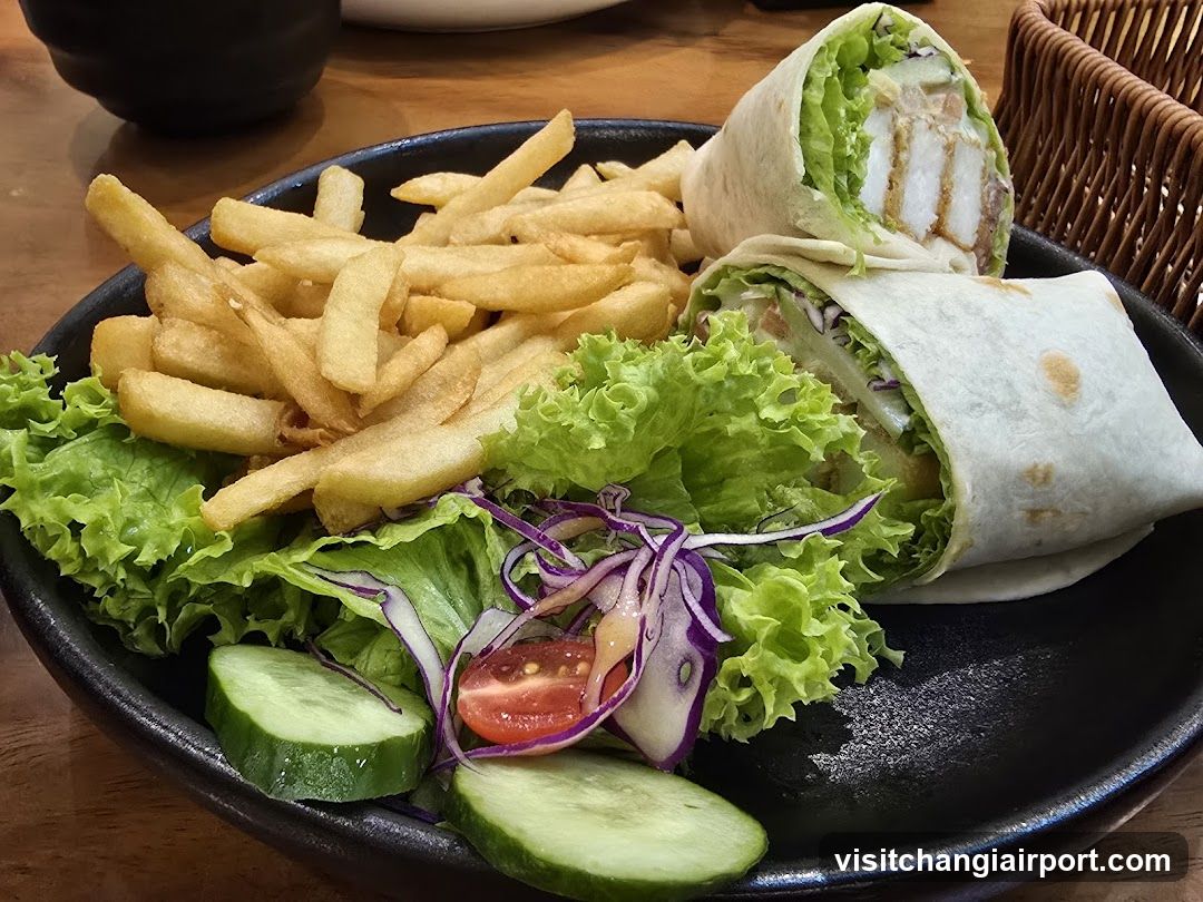 Chicken Wrap with Fries and Salad