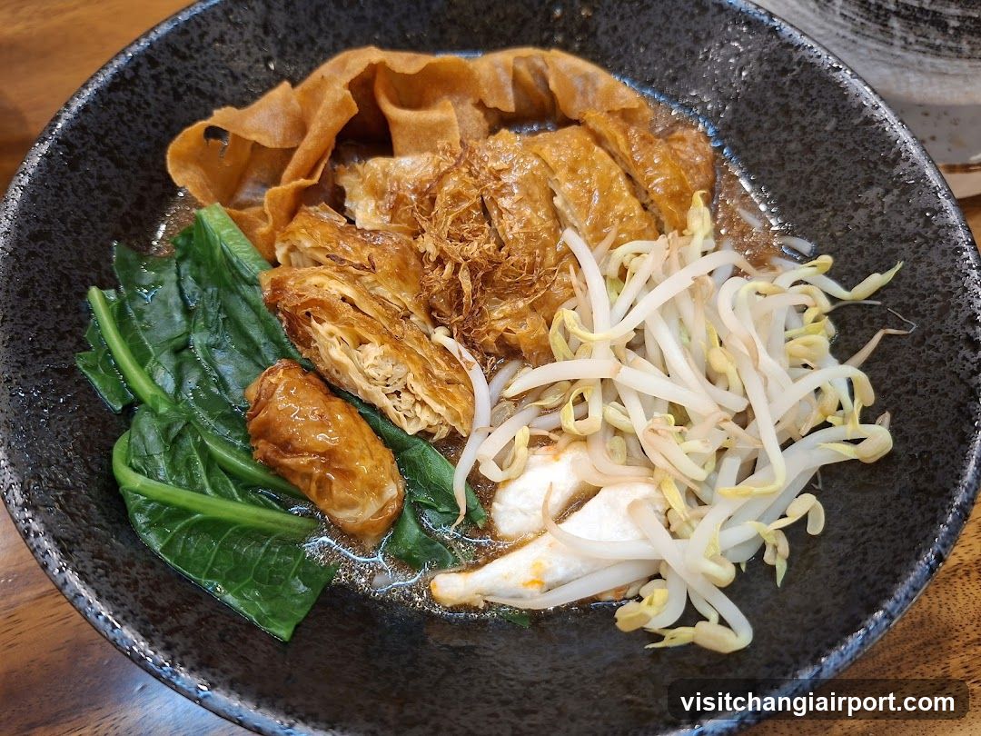 Bowl of Noodle Dish with Tofu and Greens