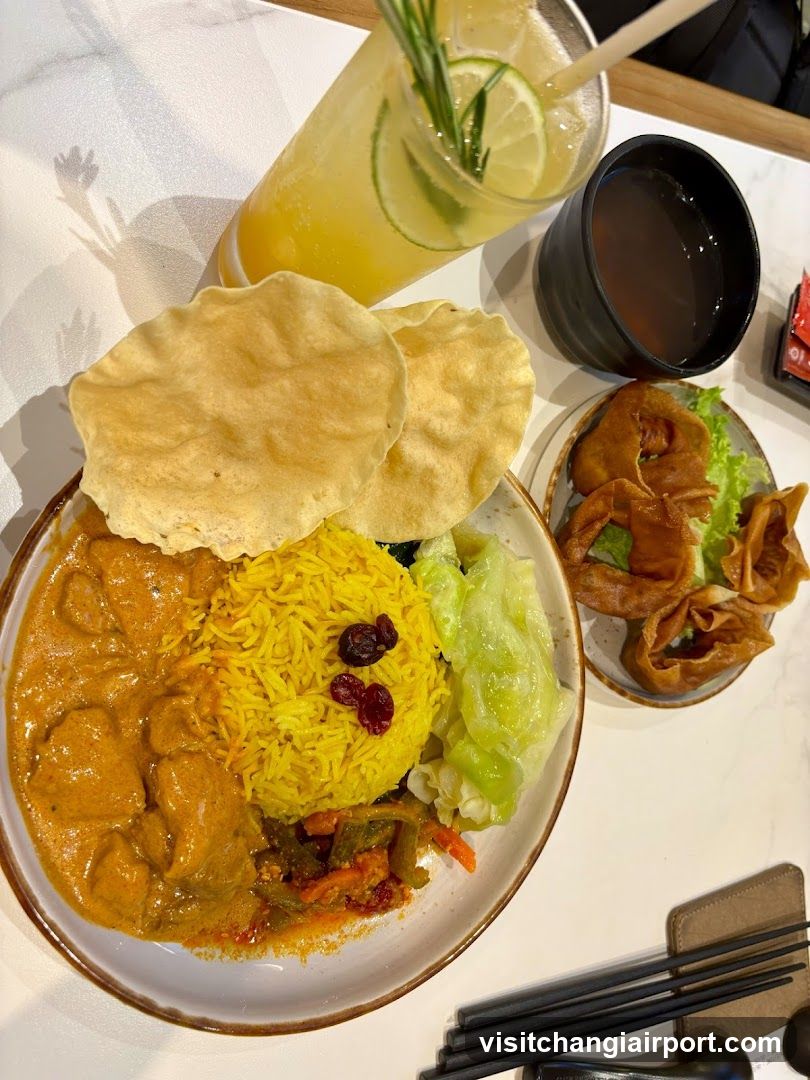 Curry Rice Meal with Side Dishes