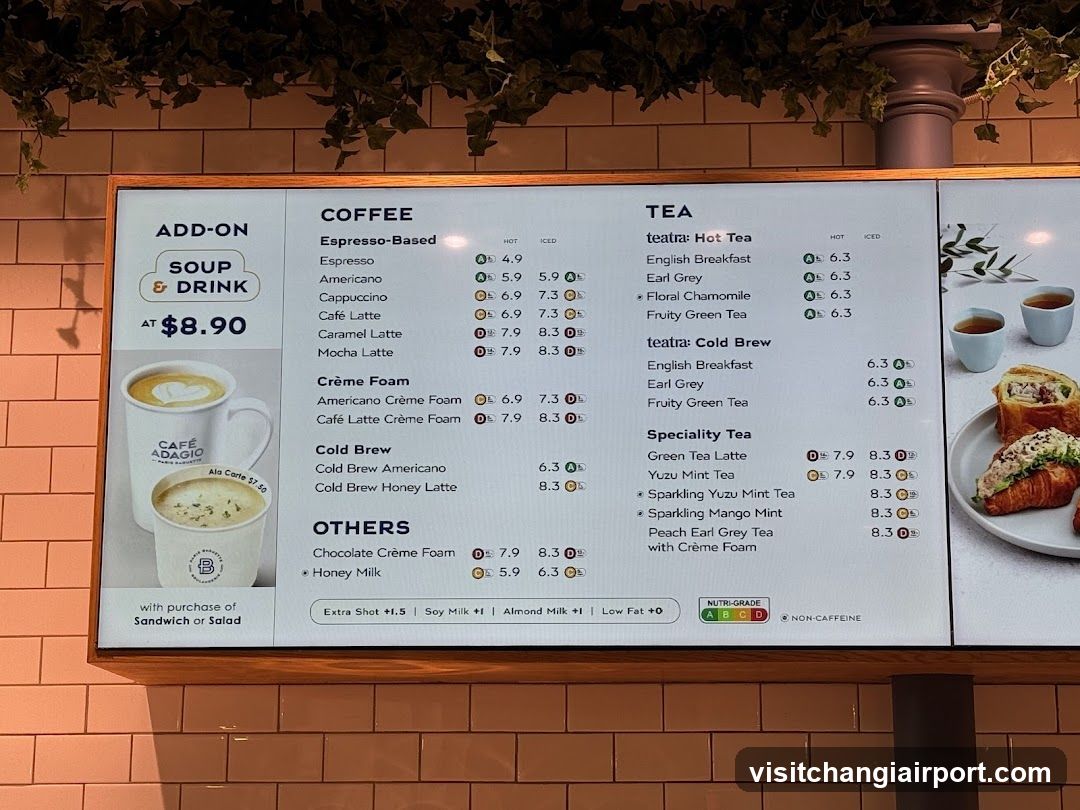 Cafe Adagio Menu Board