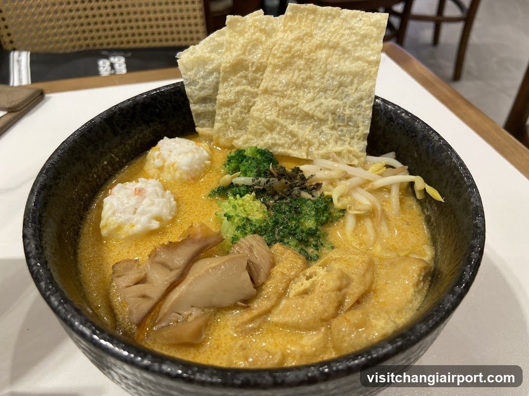 Creamy Ramen Bowl with Broccoli and Crispy Tofu Skin