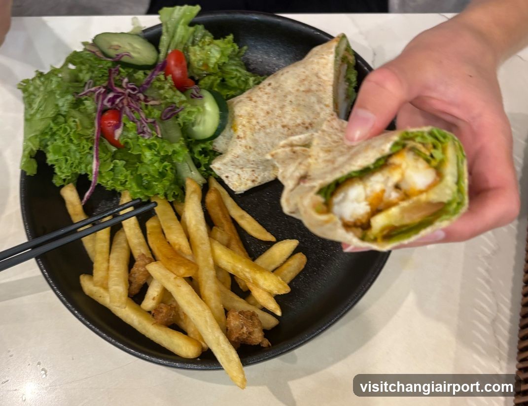 Food Plate with Wrap and Fries
