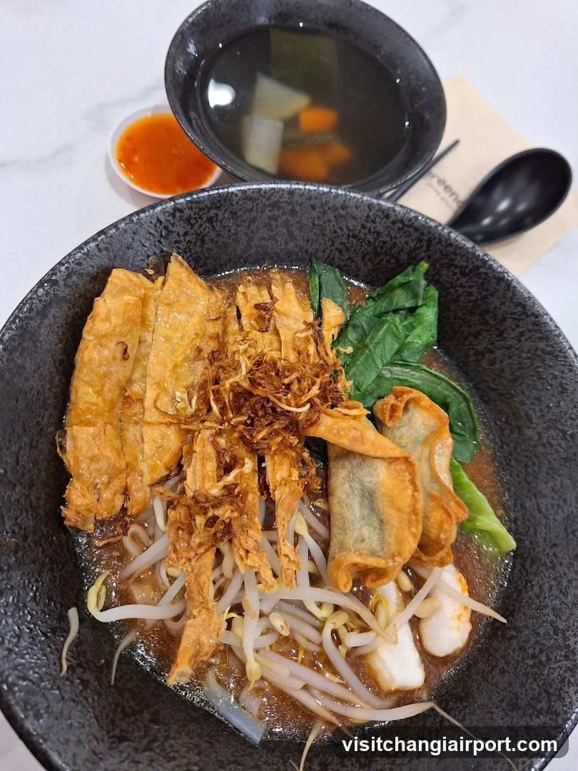 Noodle Bowl with Dumplings and Soup