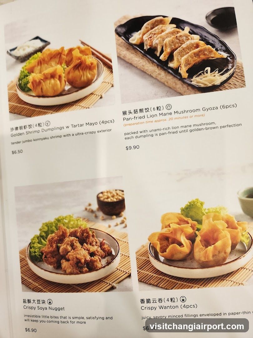 Dumpling and Asian Cuisine Menu Page