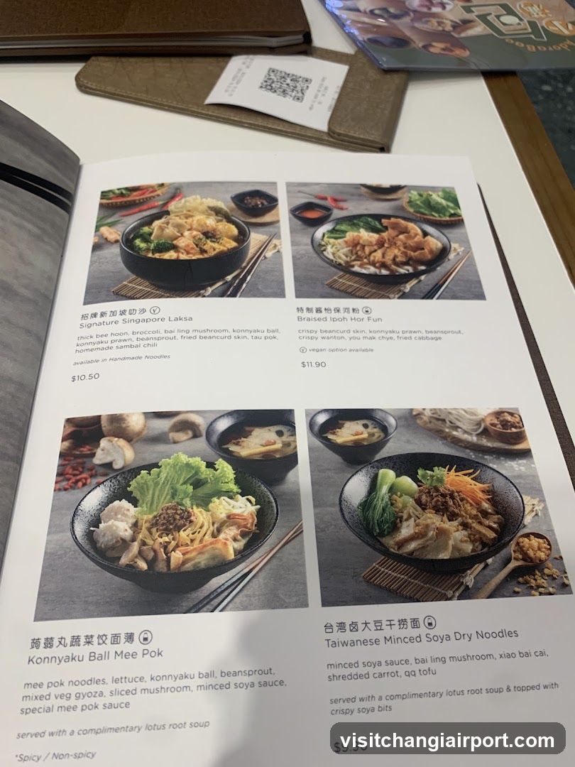 Noodle Dish Menu