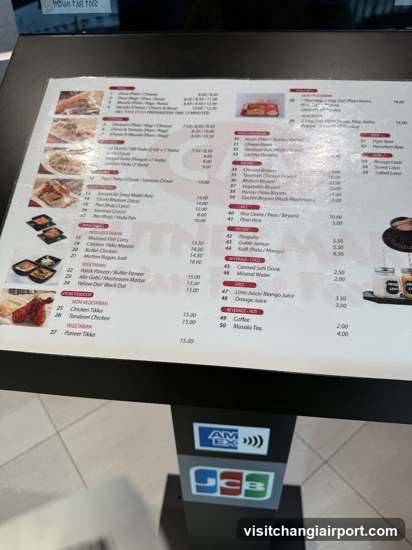 Indian Fast Food Menu