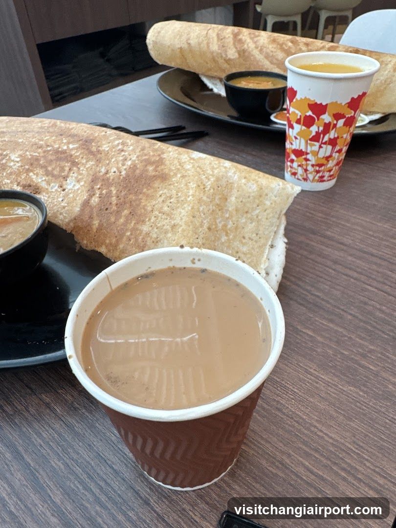 Breakfast with Dosa and Tea