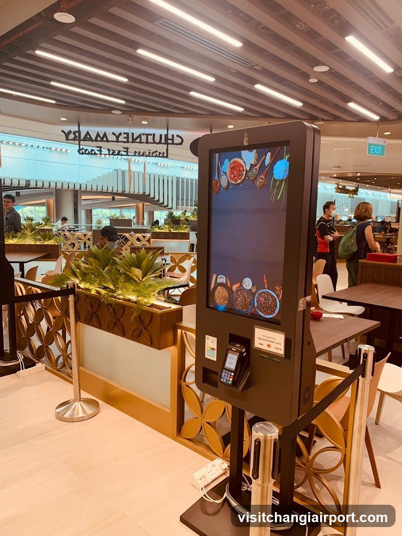 Food Court Interior with Self-Service Kiosk