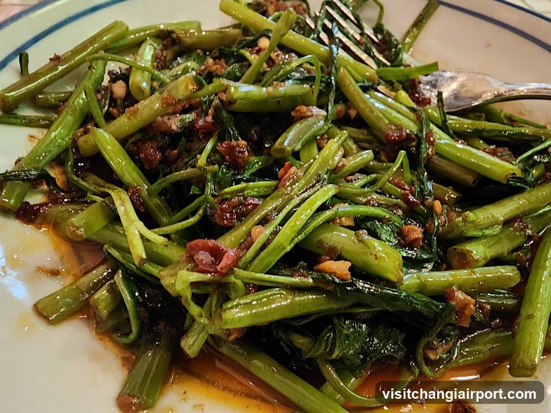 Stir-fried Water Spinach with Minced Pork