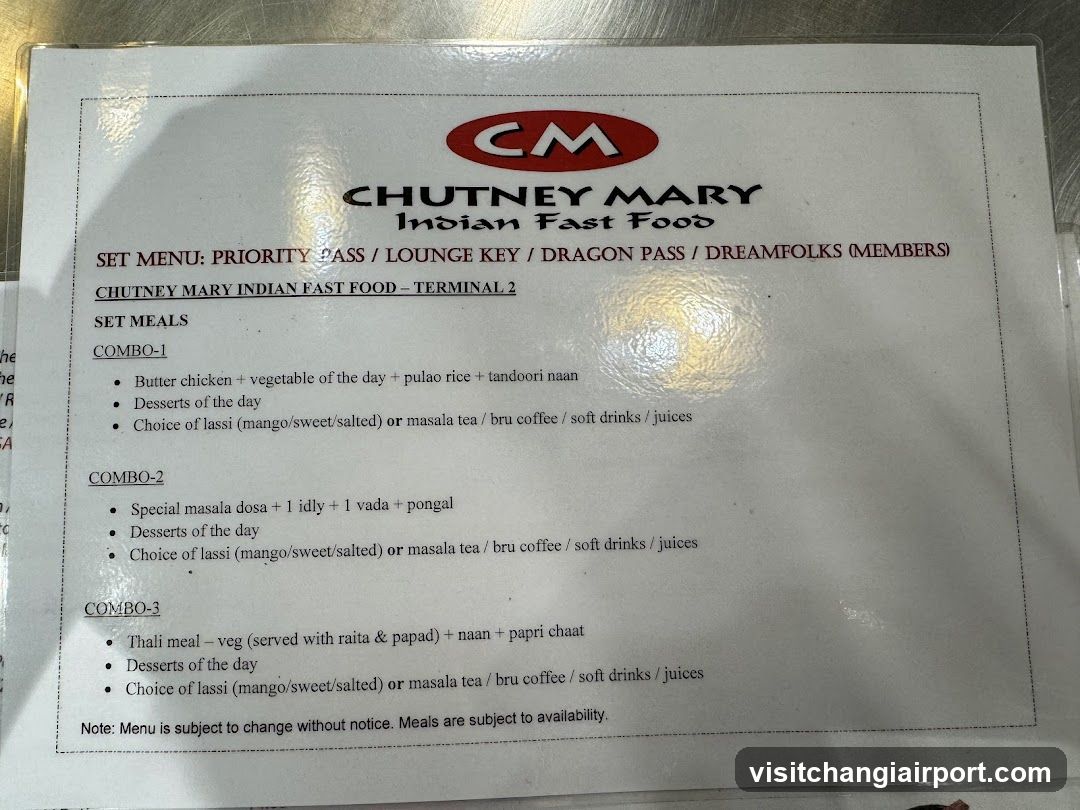 Chutney Mary Indian Fast Food Menu