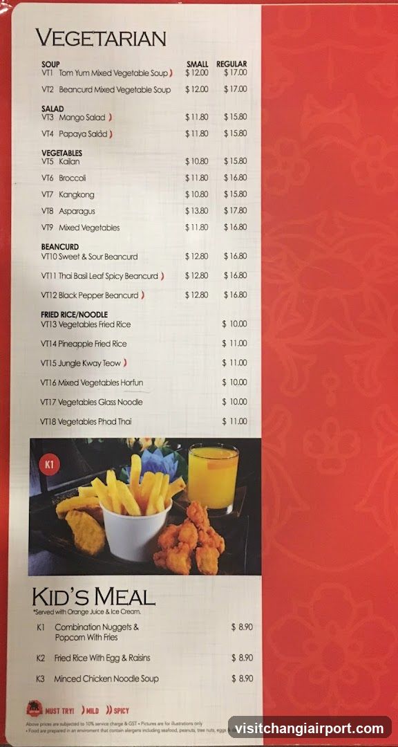 Vegetarian Menu