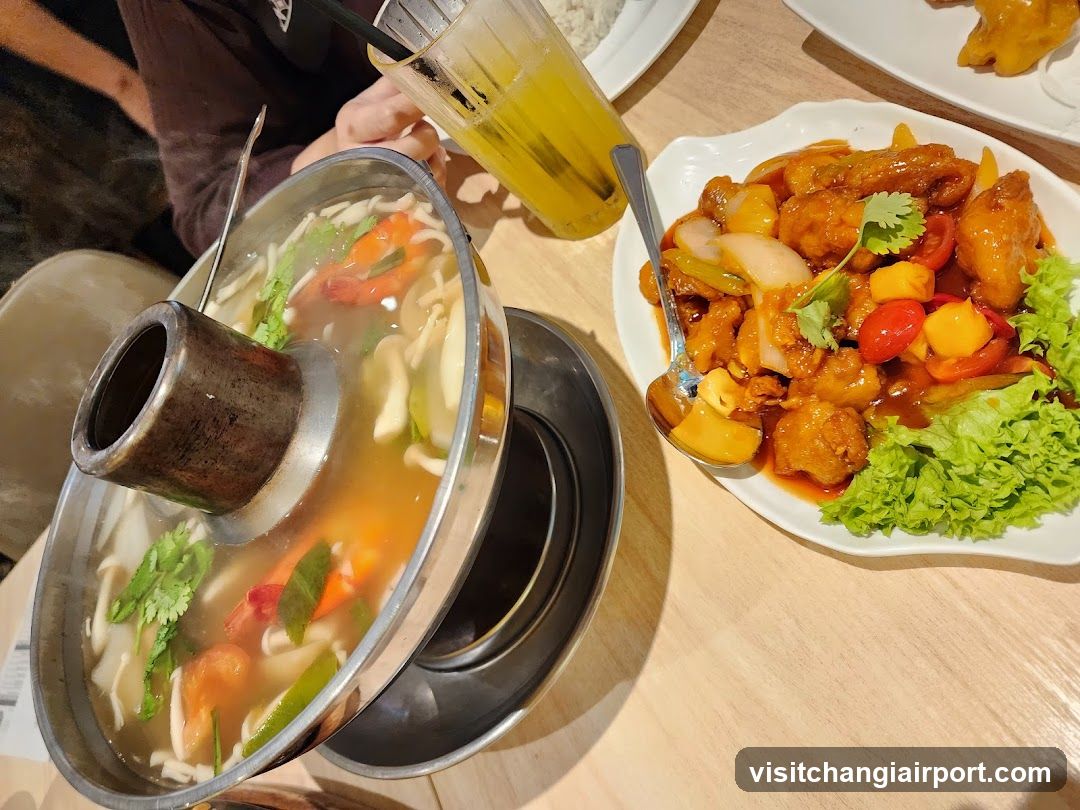 Dining Table with Hot Pot and Stir Fry
