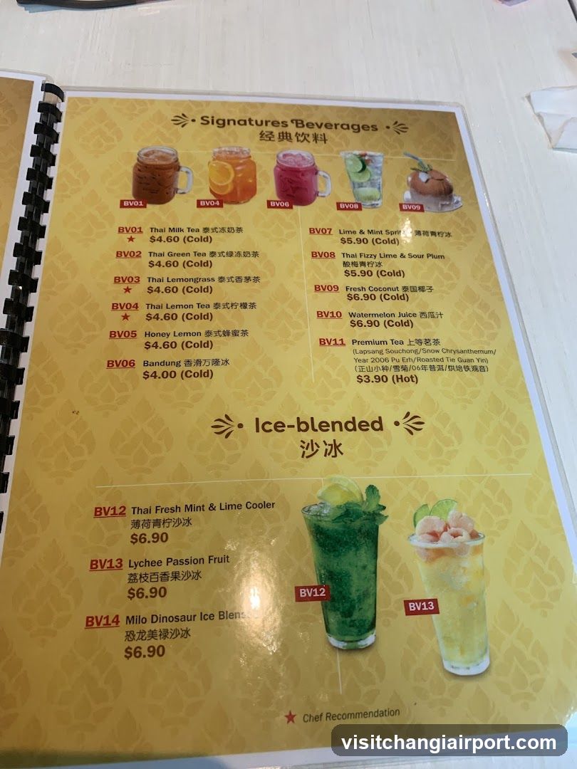 Signatures Beverages Menu