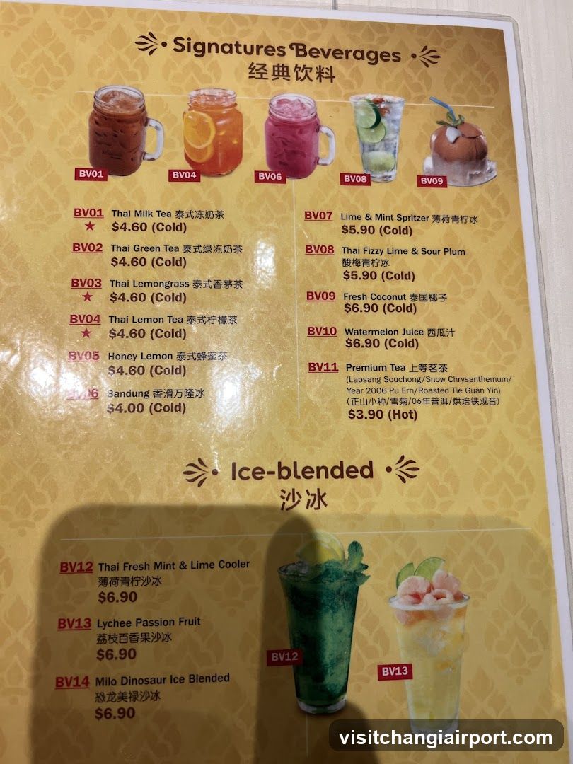 Signatures Beverages Menu